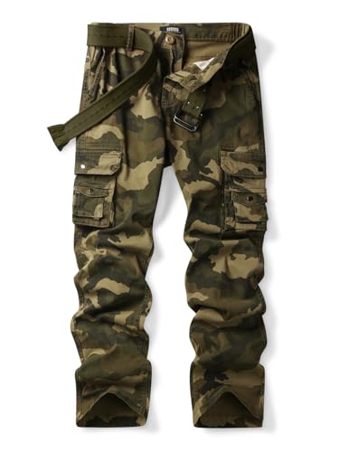 Camouflage Hose Damen Cargohose Strecken Arbeitshose Cargo Hose Damen y2k schlanke Passform Mehrere Taschen Camo M US 12 - DE 40 von Aeslech
