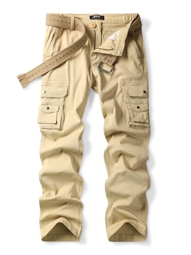 Cargohose Damen Strecken Arbeitshose Cargo Hose Damen y2k schlanke Passform Mehrere Taschen Khaki US 14 - DE 42 von Aeslech