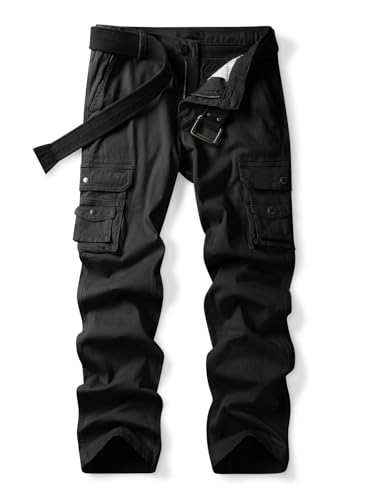 Cargohose Damen Strecken Arbeitshose Cargo Hose Damen y2k schlanke Passform Mehrere Taschen Schwarz US 10 - DE 38 von Aeslech