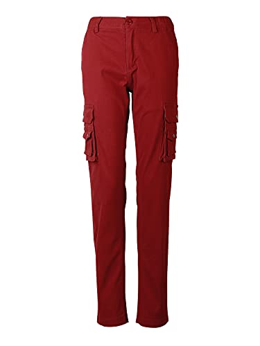 Cargohose Damen Strecken Arbeitshose Cargo Hose Damen y2k schlanke Passform Mehrere Taschen Weinrot US 4 - DE 32 von Aeslech