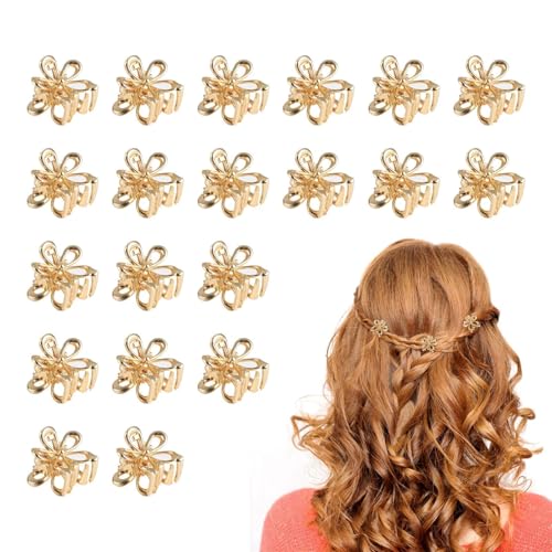 Kleine Blumen-Haarspangen für Damen, goldfarbene Blumen-Haarklammern, Mini-Haarklammern für Haare, kleine Metall-Blumen-Haarspangen, Mini-Goldblumen-Haarklammern, Haarschmuck für Frauen und Mädchen, Kleine Blumen-Haarspangen für Damen, goldfarbene Blumen-Haarklammern, Mini-Haarklammern für Haare, kleine Metall-Blumen-Haarspangen, Mini-Goldblumen-Haarklammern, Haarschmuck für Frauen und Mädchen, von Aesnoun