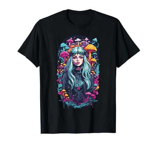 Aesthetic Girl im Zauber Mushroom Wald magisches Festival T-Shirt von Aesthetic Girl Zauber Mushroom Wald Psytrance Goa