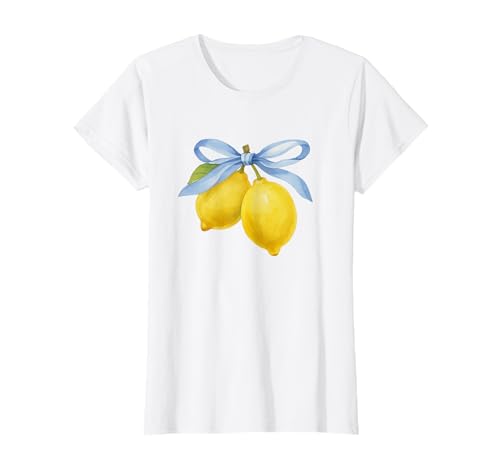 Zitronen-Grafik-T-Shirts für Frauen und Mädchen, Fruchtkokette Schleife y2k T-Shirt von Cute Lemon Graphic for Women and Teen Girls