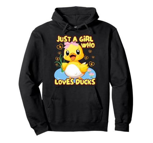 Just A Girl Who Loves Ducks Damen Niedliche Gummi-Enten-Liebhaber Pullover Hoodie von Aesthetic Teen Girls & Kids Cute Farm Duck Merch