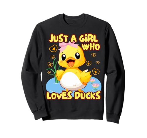 Just A Girl Who Loves Ducks Damen Niedliche Gummi-Enten-Liebhaber Sweatshirt von Aesthetic Teen Girls & Kids Cute Farm Duck Merch