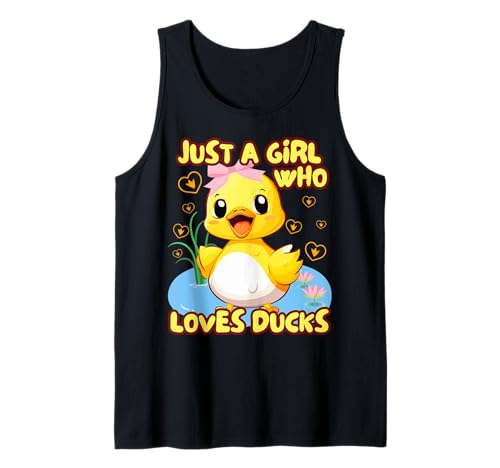 Just A Girl Who Loves Ducks Damen Niedliche Gummi-Enten-Liebhaber Tank Top von Aesthetic Teen Girls & Kids Cute Farm Duck Merch