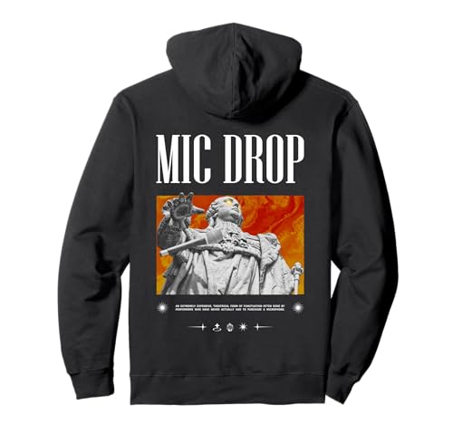 Mic Drop Backprint - Sad Aesthetic Edgy Streetwear Pullover Hoodie von Aesthetic Vaporwave Grunge Goth Geschenkidee