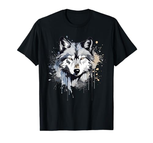 Aesthetic Wolf Art Mystischer Wolf T-Shirt Schwarz S Klassisch Unisex Erwachsene Kinder Kurzarm Pull-On 1 Count von Aesthetic Wolf Art
