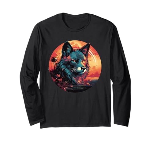 Sunset Wolf I Wolf für Kinder Langarmshirt von Aesthetic Wolf Art