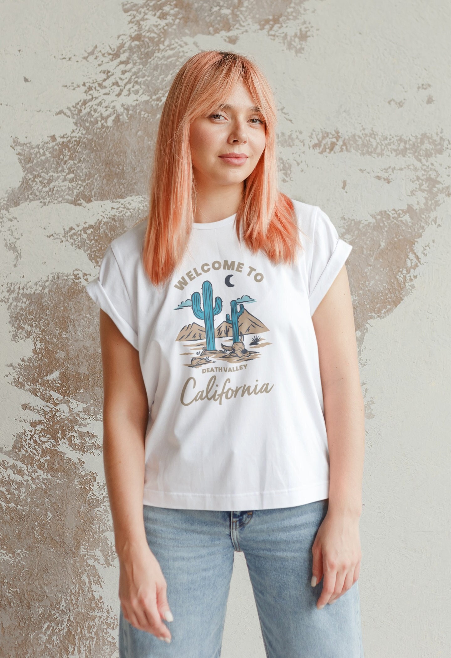 Welcome To California T Shirt - Desert Retro Vintage Kalifornien Cactus Kaktus T-Shirt %100 Premium Baumwolle von AestheticGoodsStudio