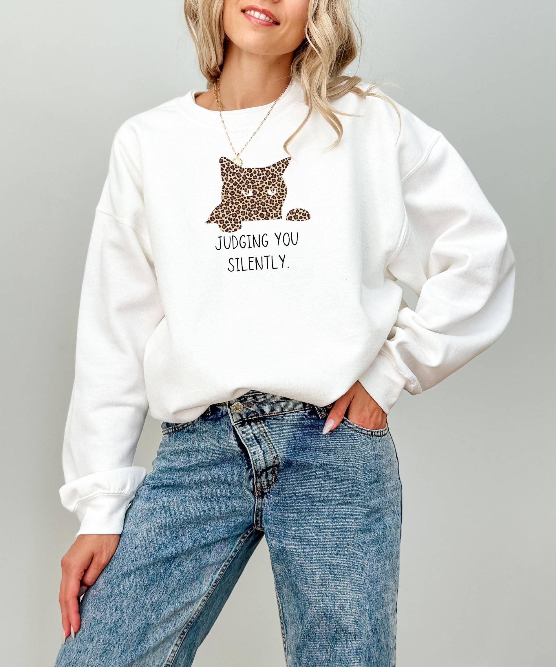 Kitty Pullover, Katzen Mama Shirt, Zartes Sweatshirt, Papa Katzenliebhaber, Haustier Liebhaber Geschenk, Rundhals Sarkasmus Shirt von AestheticSoulArt