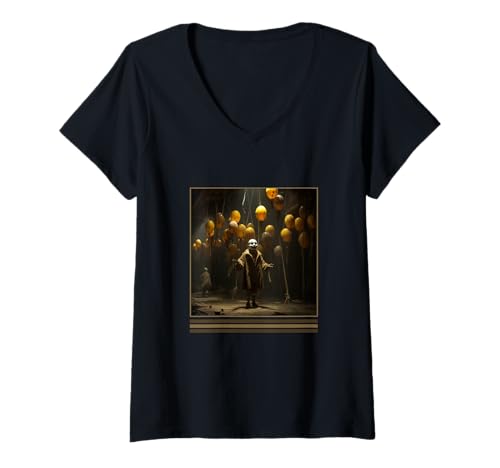 Damen Creepy Marionettes Vintage Gothic Halloween Spooky Witchy Co T-Shirt mit V-Ausschnitt Damen Creepy Marionettes Vintage Gothic Halloween Spooky Witchy Co T-Shirt mit V-Ausschnitt von Aestheticby AllIDreamedOf Tees Co.