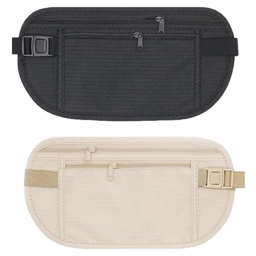 2 Stück Banknotengürtel für Reisen – versteckte Diebstahlschutztasche Hüfttasche für Männer und Frauen – wasserdichte versteckte Hüfttasche – verstellbare Stoßstange für Laufen und Gehen, von Aestustheri