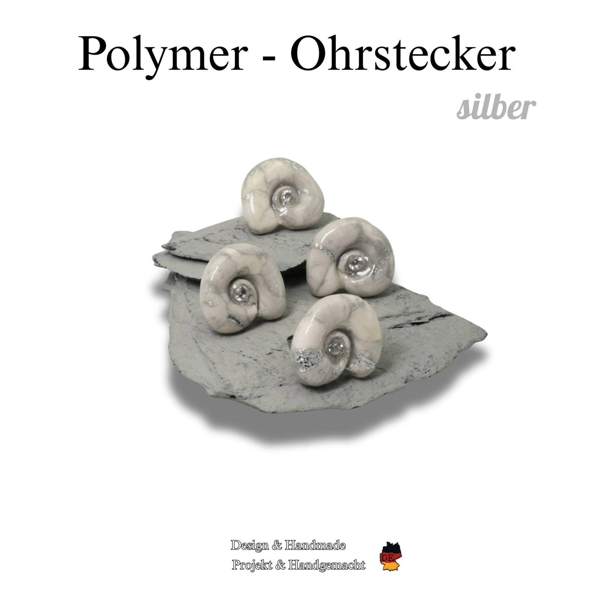 Polymer Ohrstecker in Marmor Grau-Beige Mit Silberflocken & Zirkonia - Schneckenform, Handgemacht, Edelstahl, Geschenkidee Für Sie Polymer Ohrstecker in Marmor Grau-Beige Mit Silberflocken & Zirkonia - Schneckenform, Handgemacht, Edelstahl, Geschenkidee Für Sie von AetheriaDE