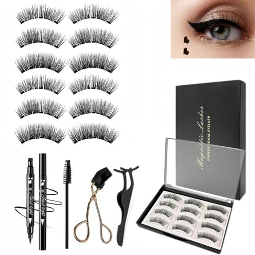 AethraLux Magnetic Lashes Natural Look, 6 Paar Magnetic Lashes Set mit 1 Dual Use Loving Eyeliner Wimpernzange Pinsel Falsche Wimpern Wiederverwendbar AethraLux Magnetic Lashes Natural Look, 6 Paar Magnetic Lashes Set mit 1 Dual Use Loving Eyeliner Wimpernzange Pinsel Falsche Wimpern Wiederverwendbar von AethraLux