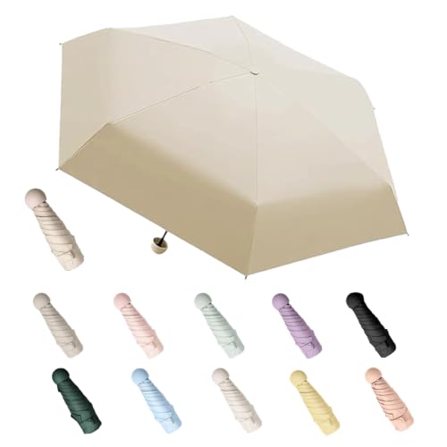 Aethryon Mini Reise Regenschirm, Regen- oder Sonnenschein für den Außenbereich, Sonnenschirm Tragbar, UV-Schutz-Regenschirm, Reise Tragbarer Taschenschirm,(rounded) von Aethryon
