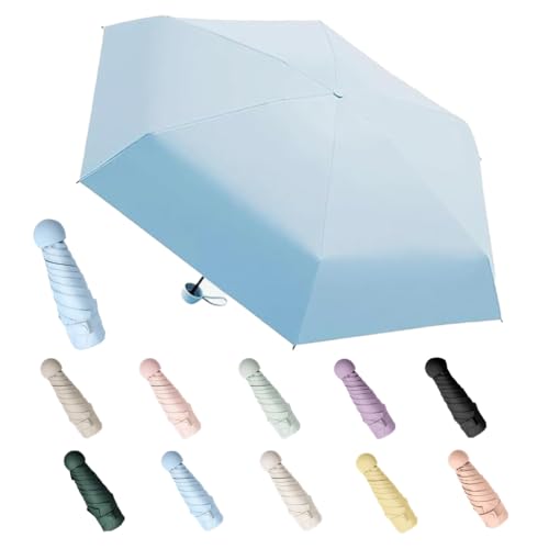 Aethryon Mini Reise Regenschirm, Regen- oder Sonnenschein für den Außenbereich, Sonnenschirm Tragbar, UV-Schutz-Regenschirm, Reise Tragbarer Taschenschirm,(rounded) von Aethryon