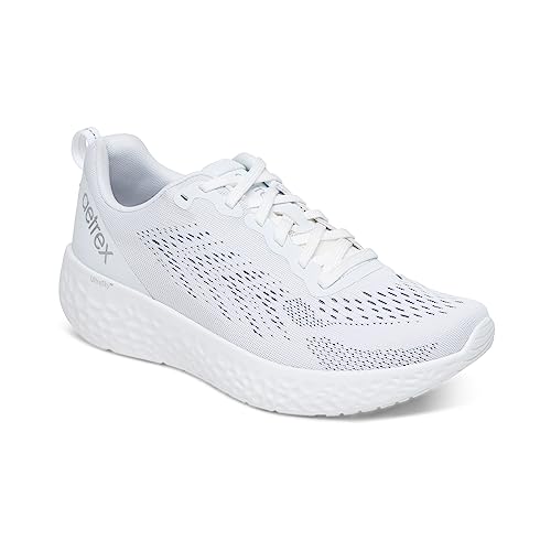 Aetrex Danika Orthopädische Damen-Sneaker mit Fußgewölbeunterstützung, atmungsaktiv, extra gepolsterter Fersenkomfort, Weiss/opulenter Garten, 39 EU von Aetrex