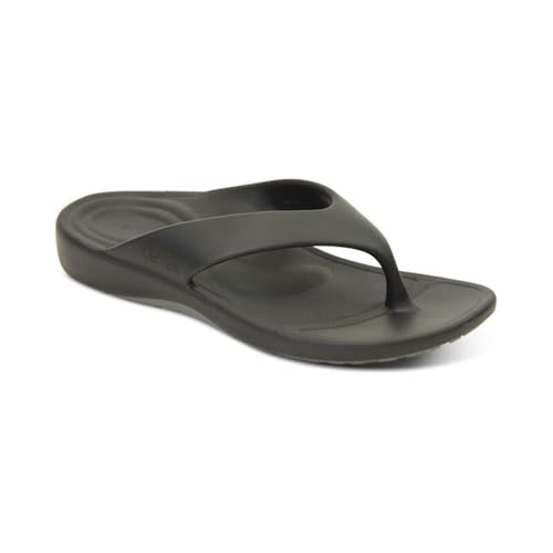 Herren Flip Flops | Men Maui Flips | Orthopädisches Design | Arch Support | Ultra-Komfort | die weichsten Flip Flops Aller Zeiten, Schwarz, 46 EU von Aetrex