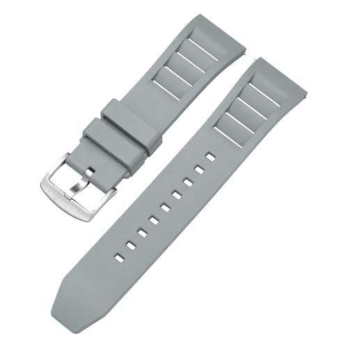 Afany Fluorkautschuk-Uhrenarmband, 20 mm, Schnellverschluss-Gummi-Uhrenarmband, grau, weich, atmungsaktiv, für Damen und Herren Afany Fluorkautschuk-Uhrenarmband, 20 mm, Schnellverschluss-Gummi-Uhrenarmband, grau, weich, atmungsaktiv, für Damen und Herren von Afany