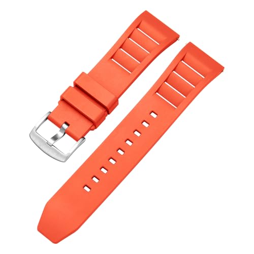 Afany Fluorkautschuk-Uhrenarmband, 22 mm, Schnellverschluss-Gummi-Uhrenarmband, orange, weich, atmungsaktiv, für Damen und Herren von Afany