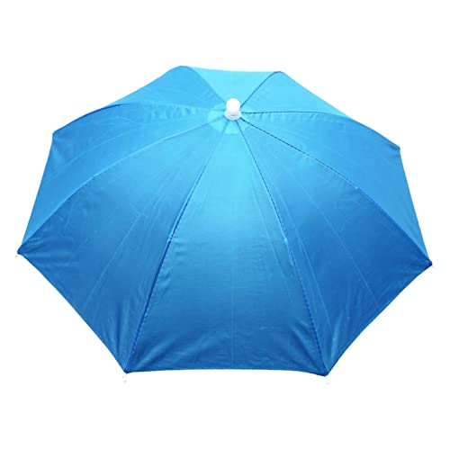 Aferzov Regenschirmhut | Faltbarer Regenschirmhut für Erwachsene und Kinder, UV-Schutz, Sonne, Regenschirm, Hut, elastische Outdoor-Kopfbedeckung zum Angeln, Golf, Wandern, blau, 1 von Aferzov