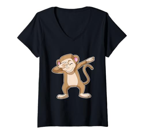 Damen Affe Hip Hop Tanz T-Shirt mit V-Ausschnitt Damen Affe Hip Hop Tanz T-Shirt mit V-Ausschnitt von Hip Hop Tanz