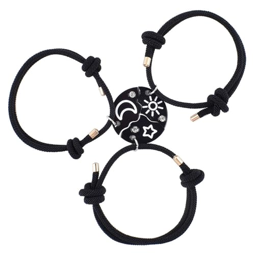 AffeGifts Freundschaftsketten für 3, Magnetische Mädchen BFF Ketten für 3 Armbänder Freundschaft Passende Armbänder für Beste Freunde Geschenke für Geburtstag, Abschluss von AffeGifts