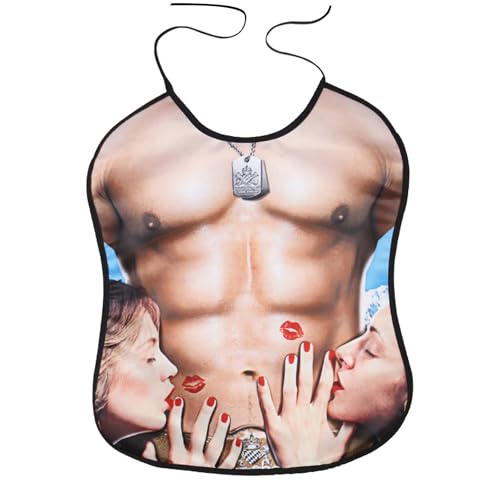 AffeGifts Lätzchen für Erwachsene Lustig, Lustige Bibs für Männer Erwachsenen Lätzchen Männer Waschbare Kleidung Schutzer Neuheit Bibs für Erwachsene Senior Elderly Party Geschenke (Natürlich Beige) von AffeGifts