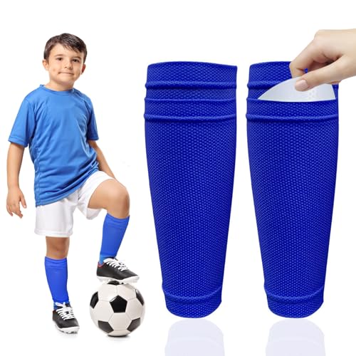 Fußball Schienbeinschutz Socken, Schienbeinschoner Socken Kinder Fußball Sleeve Stutzen Atmungsaktiv Schienbeinschutz Socken Schienbeinschoner überzieher für Juniorsportaktivitäten 6-9 Jahre von AffeGifts