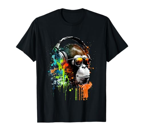 Affen Safari Sonnebrille T-Shirt Schwarz Klassisch Unisex Erwachsene, Kinder Kurzarm Small EU 38-41 von Affen Safari Sonnebrille Geschenkideen & Designs