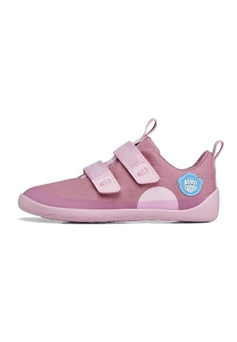 Affenzahn Barfußschuh Baumwolle Lucky Klettverschluss Vegan rutschfest Flexibel Reflektierend für den Sommer in Größe 21-32 Einhorn - Pink von Affenzahn