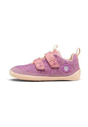 Affenzahn Barfußschuh Knit Happy mit Klettverschluss, Vegan, rutschfest, Flexibel, Reflektierend, besonders leicht in Größe 21-32 Flamingo - Pink von Affenzahn