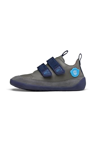 Affenzahn Barfußschuh Leder Buddy mit Klettverschluss Weich Rutschfest Flexibel Reflektierend für Jungen und Mädchen in Größe 21-32 Bär - Blau von Affenzahn