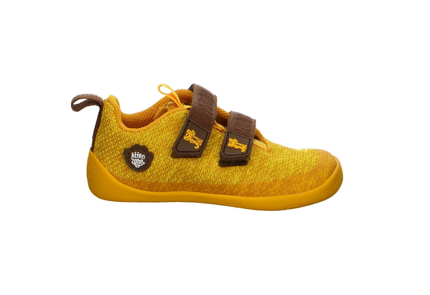Affenzahn Fond Of Sneaker Knit Happy Synthetik Klettschuhe Junge gelb Klettschuh von Affenzahn