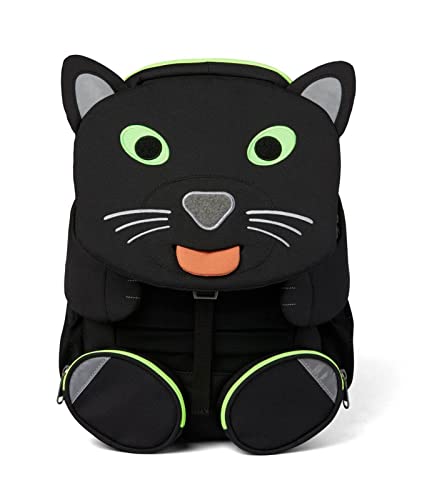 Affenzahn Großer Freund - Kindergartenrucksack für 3-5 Jährige Kinder im Kindergarten und Kinderrucksack für die Kita, Panther - Schwarz, L von Affenzahn