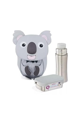 Affenzahn Kleiner Freund Bundle mit Trinkflasche und Brotdose, Kita Rucksack Set für 1-3 Jährige von Affenzahn