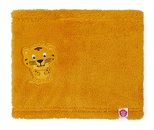 Affenzahn Unisex Kinder Tiger Plüsch-Schlauchschal, Gelb, One Size von Affenzahn