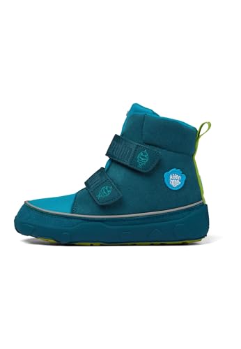 Affenzahn Winterstiefel Vegan Comfy warm gefüttert, wasserdicht vegan mit Kletterverschlüssen, Größe 21-32 Hai - Blau von Affenzahn