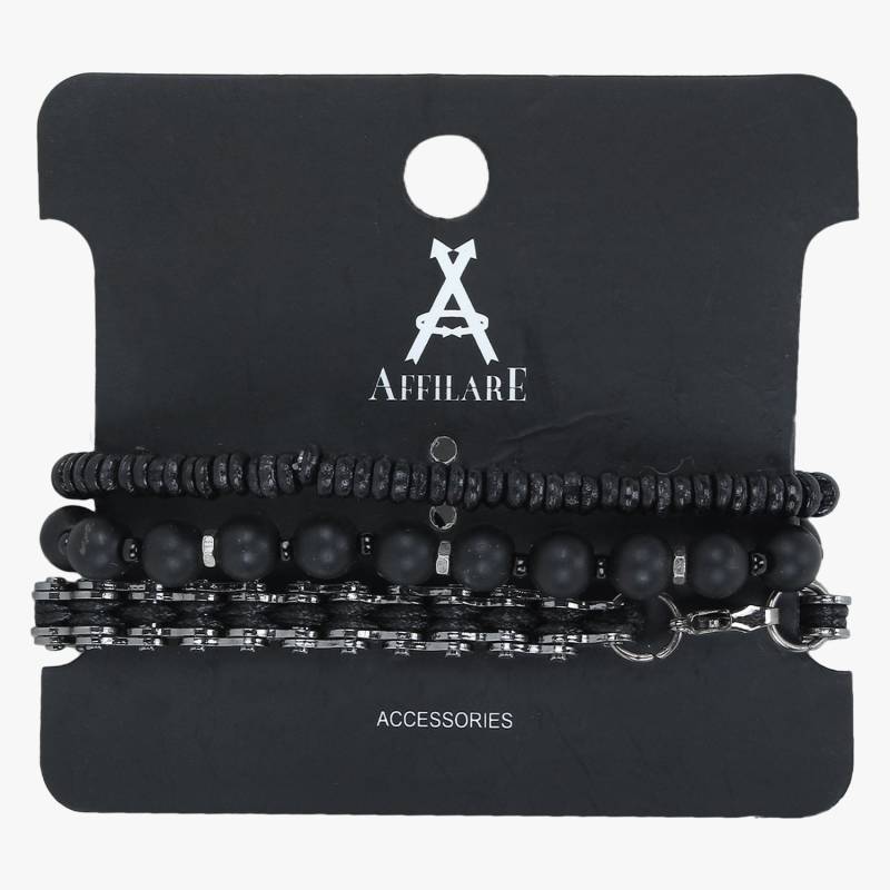 Herren Perlen Lederarmband Stapel Handgefertigtes Armband-Set von AffilareShop