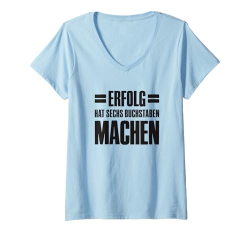 Damen Erfolg hat 6 Buchstaben Online Business Affiliate Marketing T-Shirt mit V-Ausschnitt von Affiliate Marketing Online-Business Designs