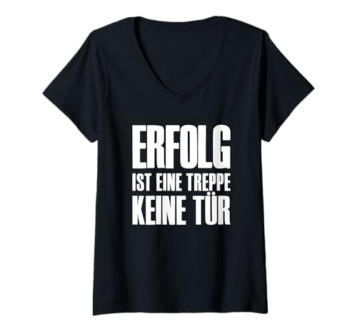 Damen Erfolgsspruch Erfolg Online Business Affiliate Marketing T-Shirt mit V-Ausschnitt von Affiliate Marketing Online-Business Designs
