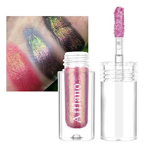 Afflano Multichrome Flüssig Lidschatten Glitzer, Metallic-Chamäleon Glitter Eyeshadow Schimmer-Metallfarbene, Funkelnder, Hochpigmentierter, Langanhaltender Lidschatten Flüssige Glitter Augen Make-up von Afflano