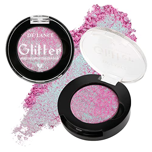 Afflano Multichromer Glitter Lidschatten Metallic Augen Makeup, Farbwechselnder Chamäleon Glitter Eyeshadow Schimmer, Hochpigmentierter Chrome Lidschatten, Einzelner Funkelnder Gesichtshighlighter von Afflano