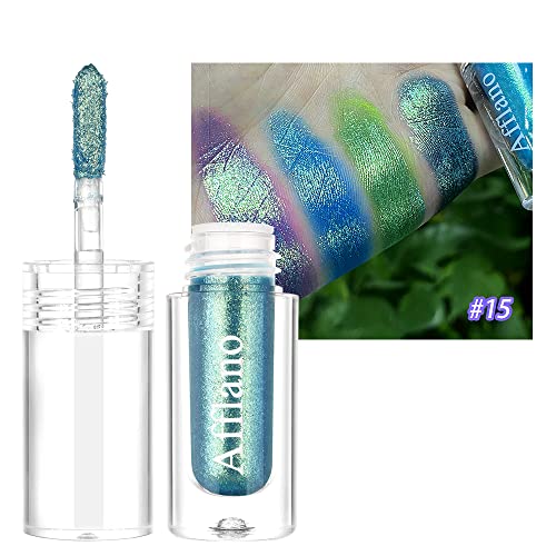 Multichrome Lidschatten Glitzer Flüssig, Afflano Hochpigmentierter Chamäleon Chrome Lidschatten Glitter Eye Make-Up, Langanhaltender Glitter Lidschatten Flüssige Schimmer von Afflano