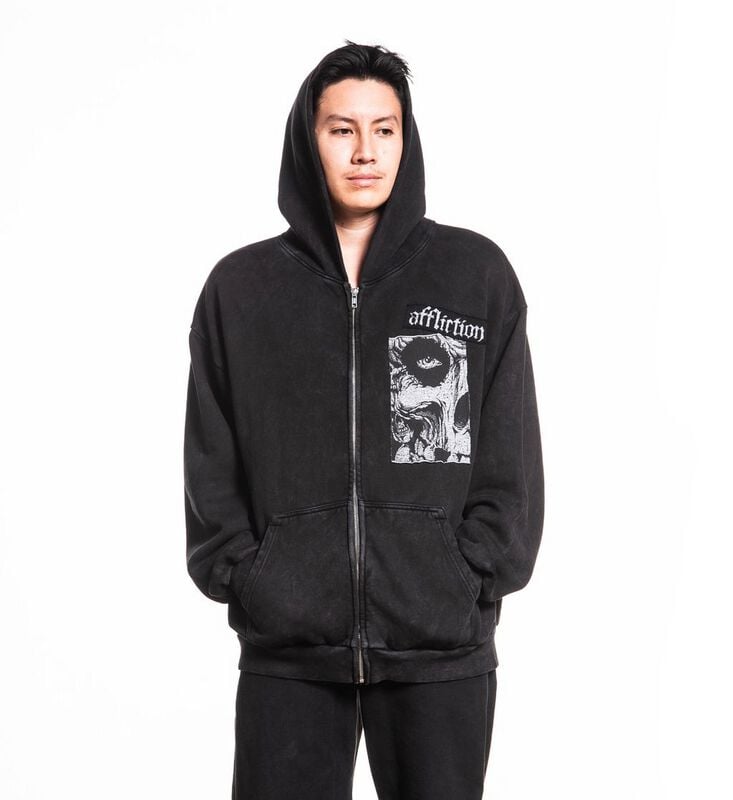 Affliction Misfits Skully Kapuzenjacke schwarz in XL von Affliction