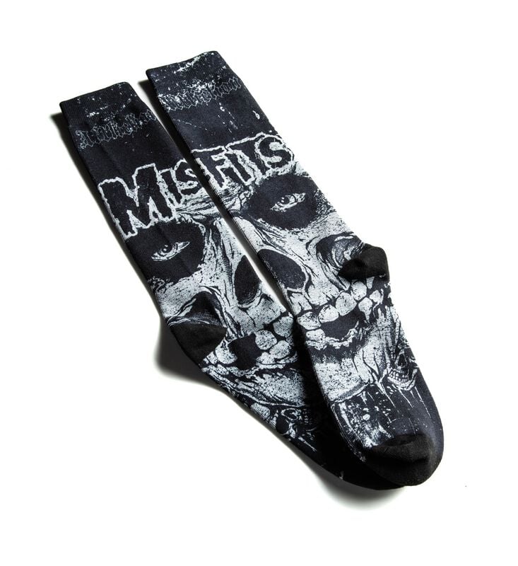 Affliction Socken - Misfits Skully - one size - Größe one size - schwarz  - Lizenziertes Merchandise! von Affliction