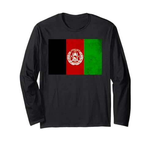 Afghanistan-Flagge, Grafik für Männer, Frauen, Kinder Langarmshirt von Afghanistan Flag Graphic Store
