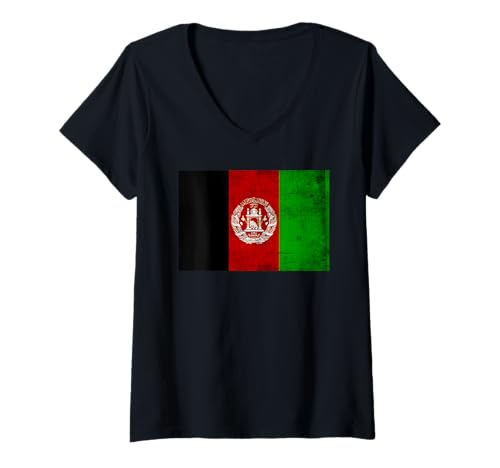 Damen Afghanistan-Flagge, Grafik für Männer, Frauen, Kinder T-Shirt mit V-Ausschnitt Damen Afghanistan-Flagge, Grafik für Männer, Frauen, Kinder T-Shirt mit V-Ausschnitt von Afghanistan Flag Graphic Store