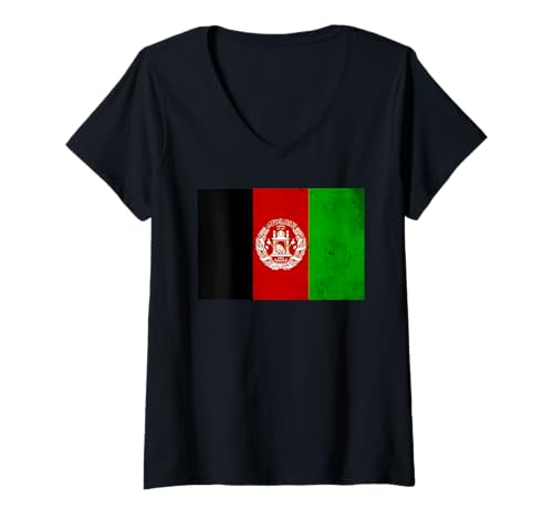 Damen Afghanistan-Flagge, Grafik für Männer, Frauen, Kinder T-Shirt mit V-Ausschnitt Damen Afghanistan-Flagge, Grafik für Männer, Frauen, Kinder T-Shirt mit V-Ausschnitt von Afghanistan Flag Graphic Store